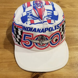 Vintage Indianapolis 500 1984 Painter Pillbox Style Hat Snapback RWB Indy Car